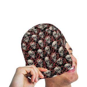 Red snake skull pattern All Over Print Snapback Cap