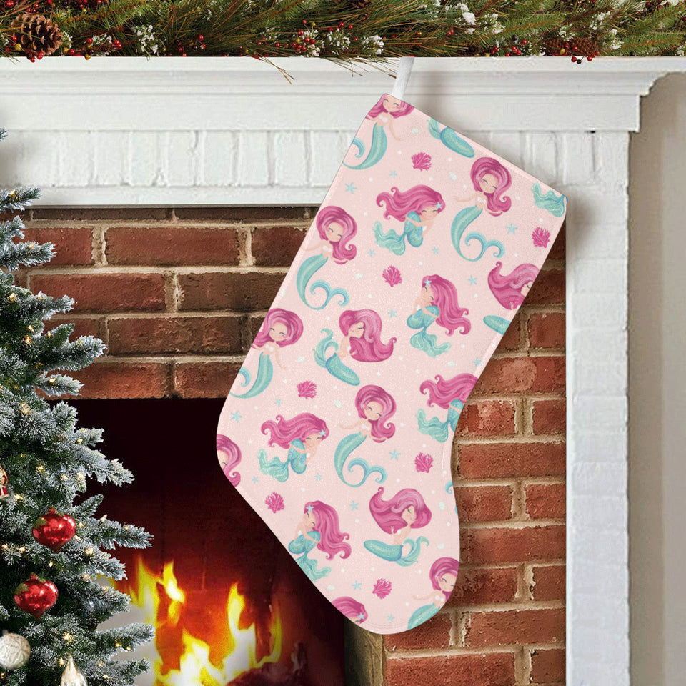 Cute little mermaid pattern Christmas Stocking