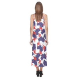 Kangaroo Australian pattern V-Neck Open Fork Long Dress