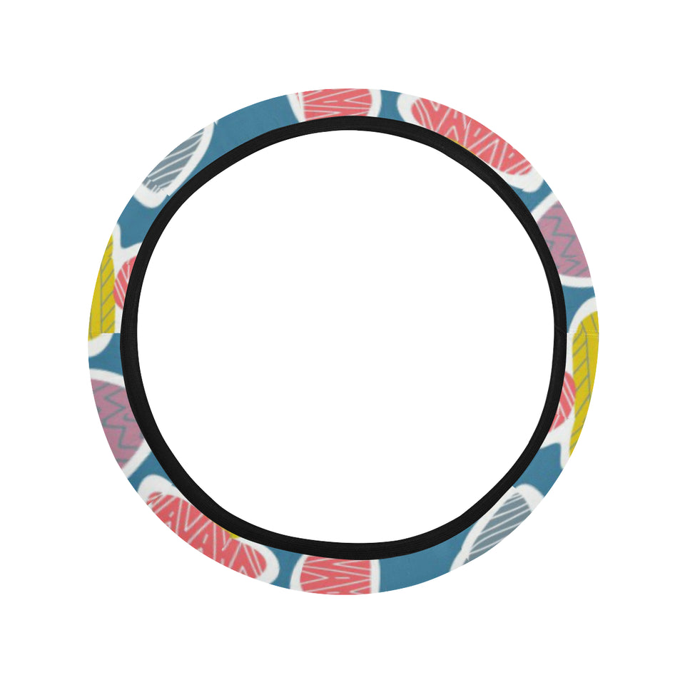 Colorful mushroom design pattern Car Steering Wheel Cover