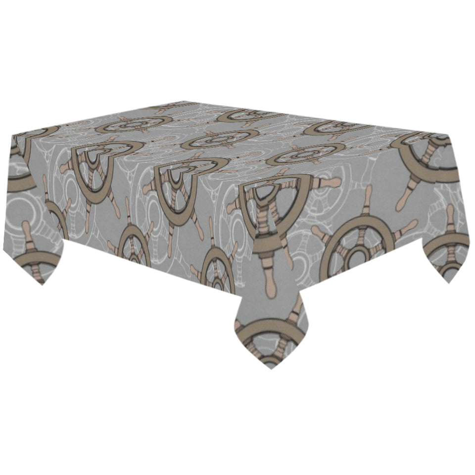 nautical wood steering wheel pattern Tablecloth