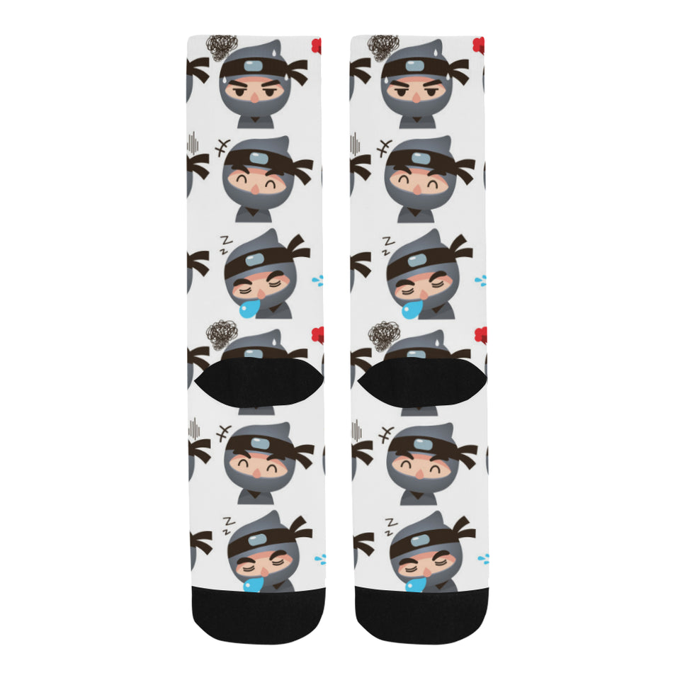 Cute ninja design pattern Crew Socks