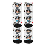 Cute ninja design pattern Crew Socks