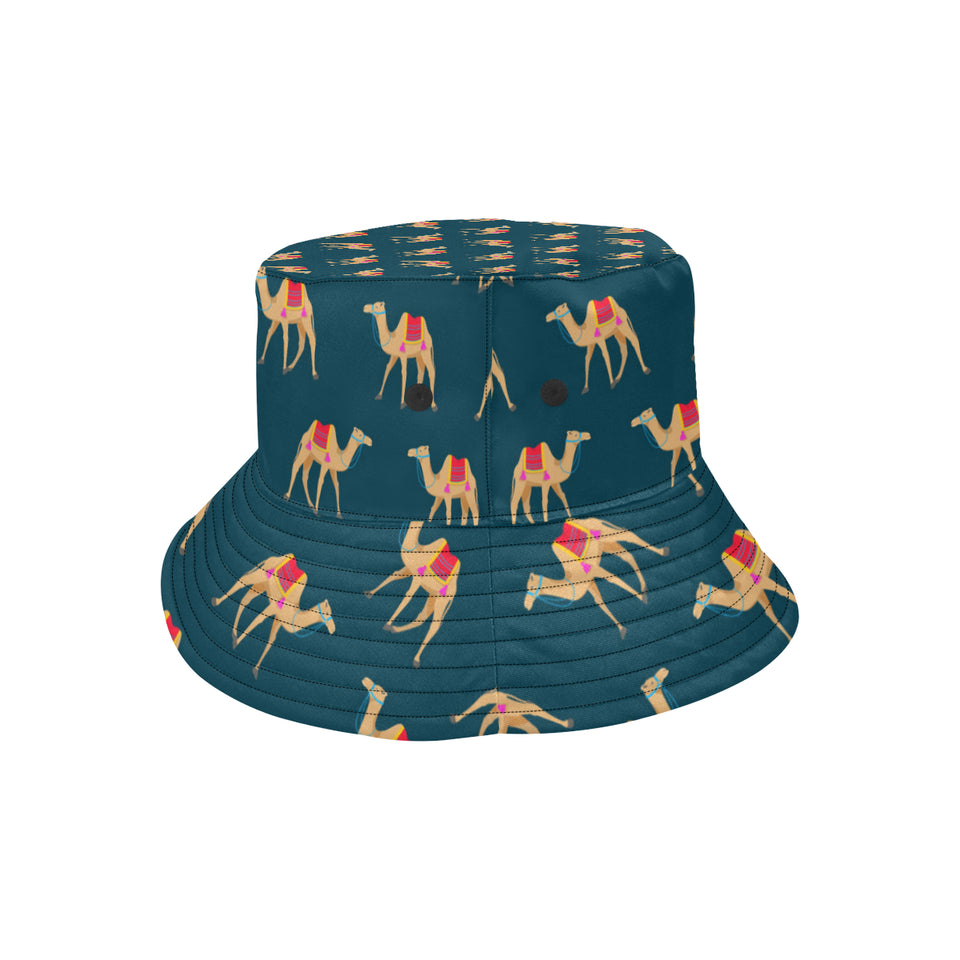 Camel pattern blue blackground Unisex Bucket Hat