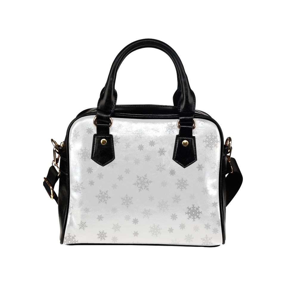 Snowflake pattern white background Shoulder Handbag