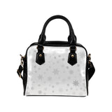 Snowflake pattern white background Shoulder Handbag