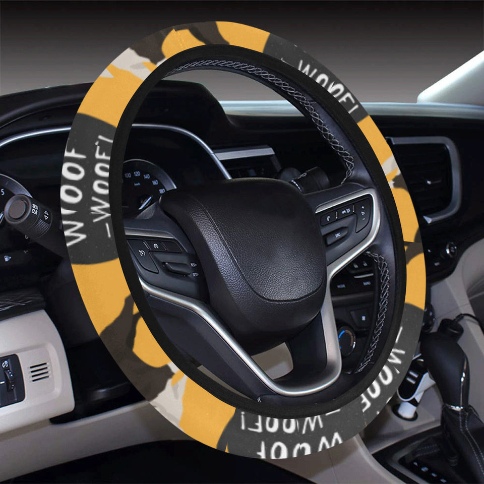 Boston terrier design pattern Car Steering Wheel Cover