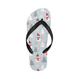 Snowman christmas  tree snow gray background Unisex Flip Flops
