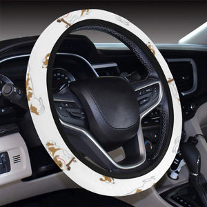 Jack Russel Pattern Print Design 04 Car Steering Wheel Cover