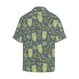 Cute owls leaves pattern Men's All Over Print Hawaiian Shirt