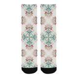 Square floral indian flower pattern Crew Socks