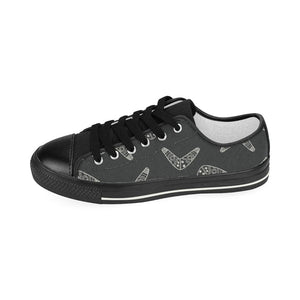 Hand drawn boomerang Australian aboriginal ornamen Kids' Boys' Girls' Low Top Canvas Shoes Black