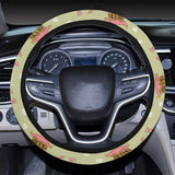Yorkshire Terrier Pattern Print Design 01 Car Steering Wheel Cover