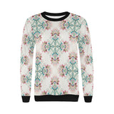 Square floral indian flower pattern Women's Crew Neck Sweatshirt