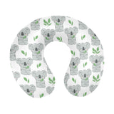 Hand drawn Koala leaves pattern U-Shaped Travel Neck Pillow