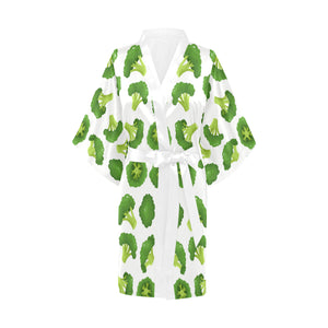 Cute broccoli pattern Women's Short Kimono Robe