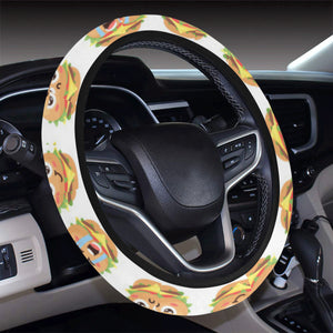Hamburger Pattern Print Design 04 Car Steering Wheel Cover