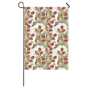 Red tulips and daffodils pattern House Flag Garden Flag