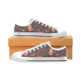 fox leaves mushroom pattern Men's Low Top Shoes White
