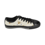 Bee honeycomb seamless design pattern Men's Low Top Canvas Shoes Black