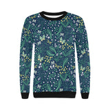 butterfly leaves pattern Women's Crew Neck Sweatshirt