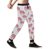 Pink lotus waterlily pattern Unisex Casual Sweatpants