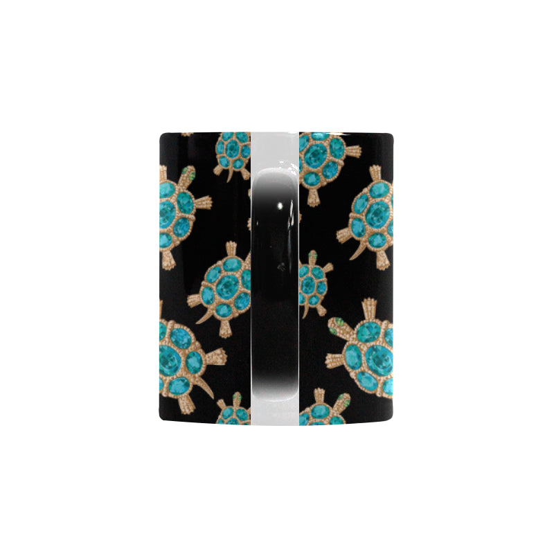 Sea turtle blue stone pattern Morphing Mug Heat Changing Mug