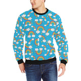 Rainbows Sky Clouds Pattern Men's Crew Neck Sweatshirt