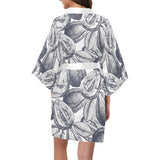Guava tropical hand drawn pattern Women's Short Kimono Robe