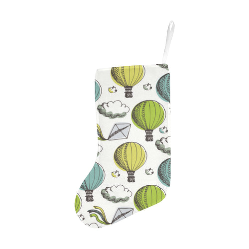 Hot Air Balloon Bird Cloud Pattern Christmas Stocking
