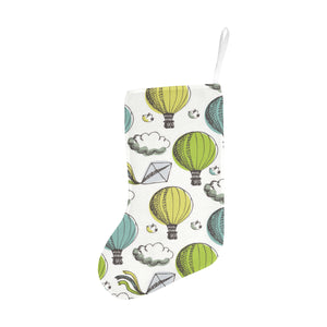 Hot Air Balloon Bird Cloud Pattern Christmas Stocking