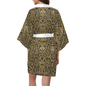 Snake skin pattern Women's Short Kimono Robe