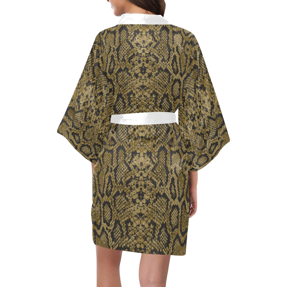 Snake skin pattern Women's Short Kimono Robe