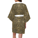 Snake skin pattern Women's Short Kimono Robe