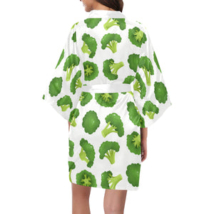 Cute broccoli pattern Women's Short Kimono Robe