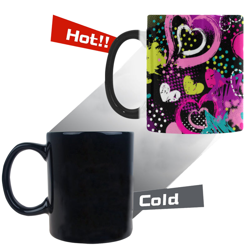 heart dot wave star creative design pattern Morphing Mug Heat Changing Mug