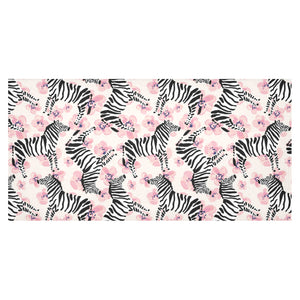 Zebra pink flower background Tablecloth