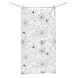 Spider web cobweb pattern white background Bath Towel
