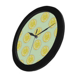 slice of lemon pattern Elegant Black Wall Clock