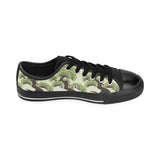Bonsai pattern Men's Low Top Canvas Shoes Black