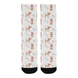 Chihuahua bone paw pattern Crew Socks