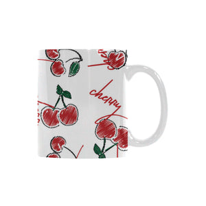 Hand drawn cherry pattern Classical White Mug (Fulfilled In US)