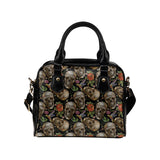Skull rose humming bird flower pattern Shoulder Handbag