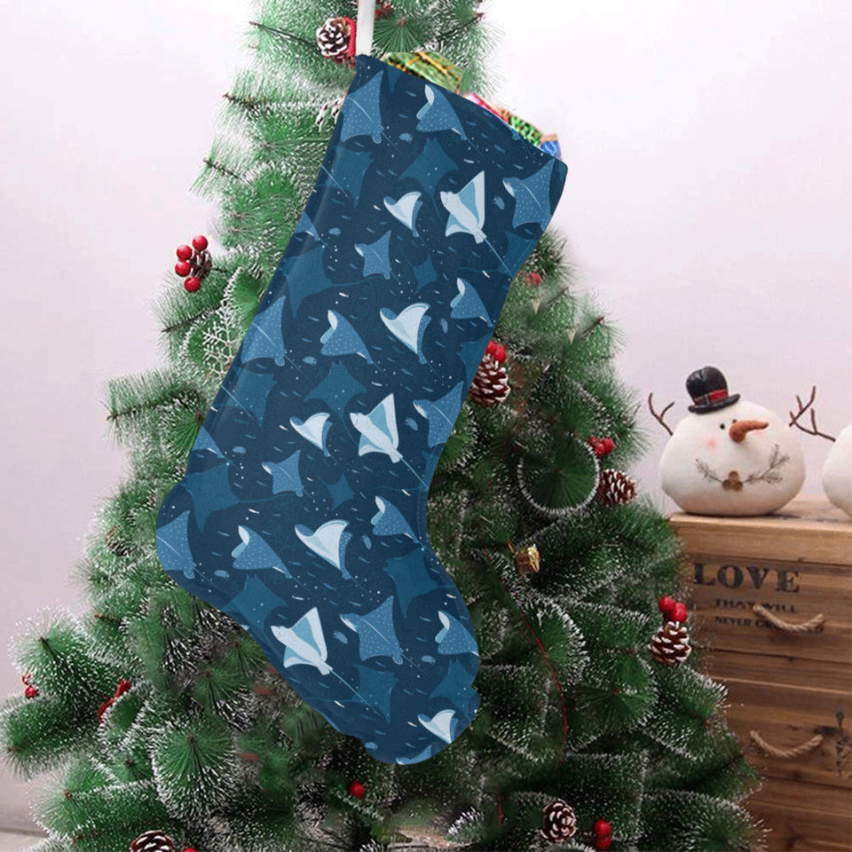Stingray Pattern Print Design 04 Christmas Stocking