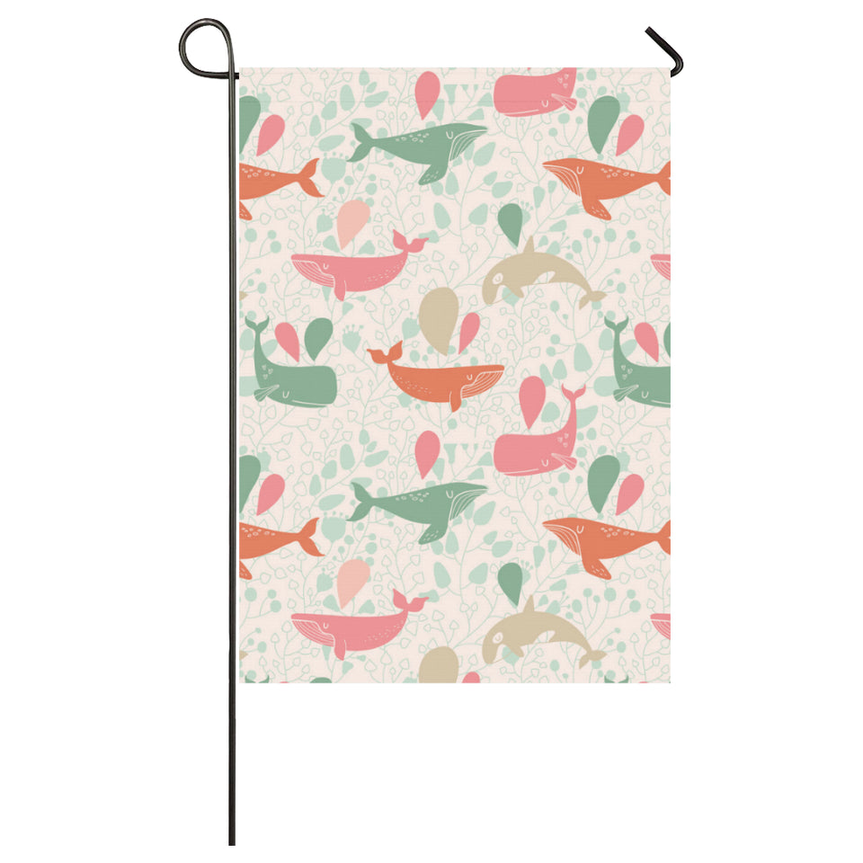 Cute whale pattern House Flag Garden Flag