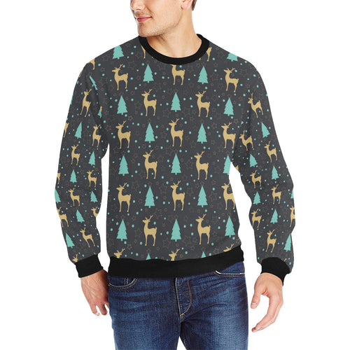 Deers star tree pattern Men's Crew Neck Sweatshirt