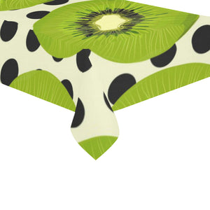 kiwi black dot background Tablecloth