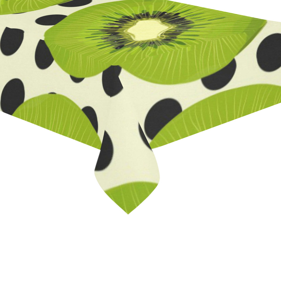 kiwi black dot background Tablecloth