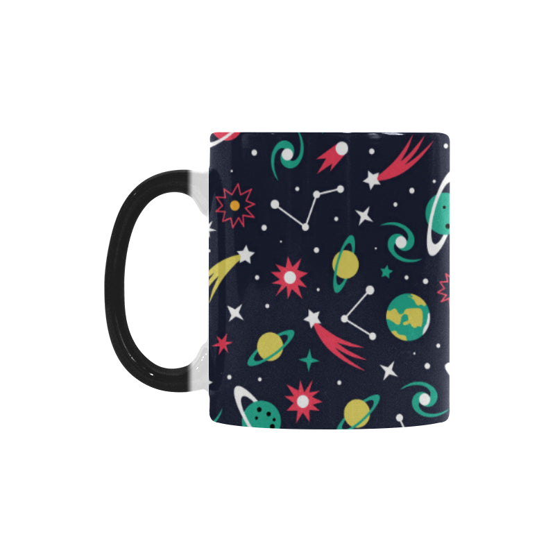 colorful space pattern planet star Morphing Mug Heat Changing Mug