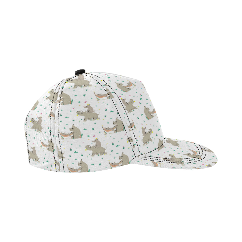 Cute Rhino pattern background All Over Print Snapback Cap